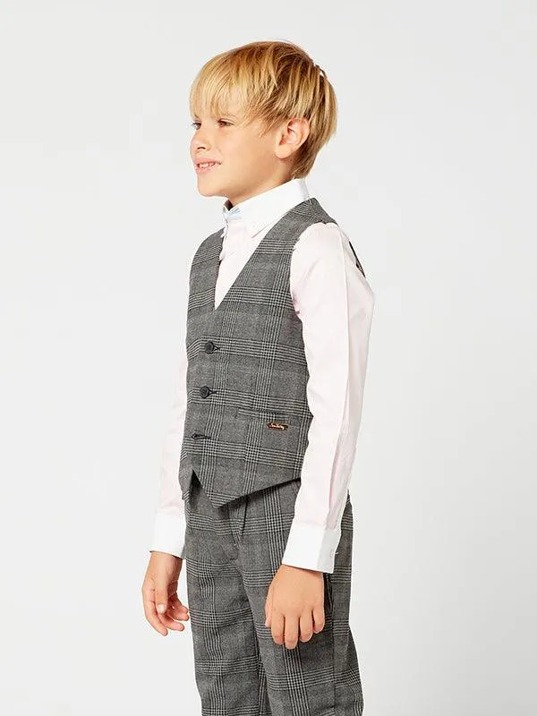 One Friday Grey Checks Waist Coat