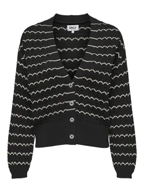 Onlasa Ls V-neck Cardigan Cc Cs Knt - Zwart Dessin