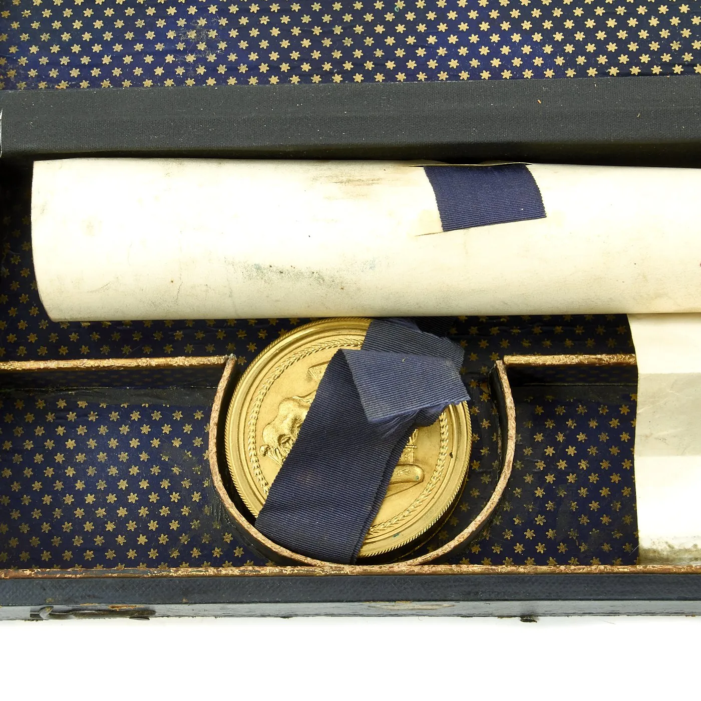 Original British 1840 Cased Arms Document Awarded by Queen Victoria to Peter Maze Esquire of Bristol