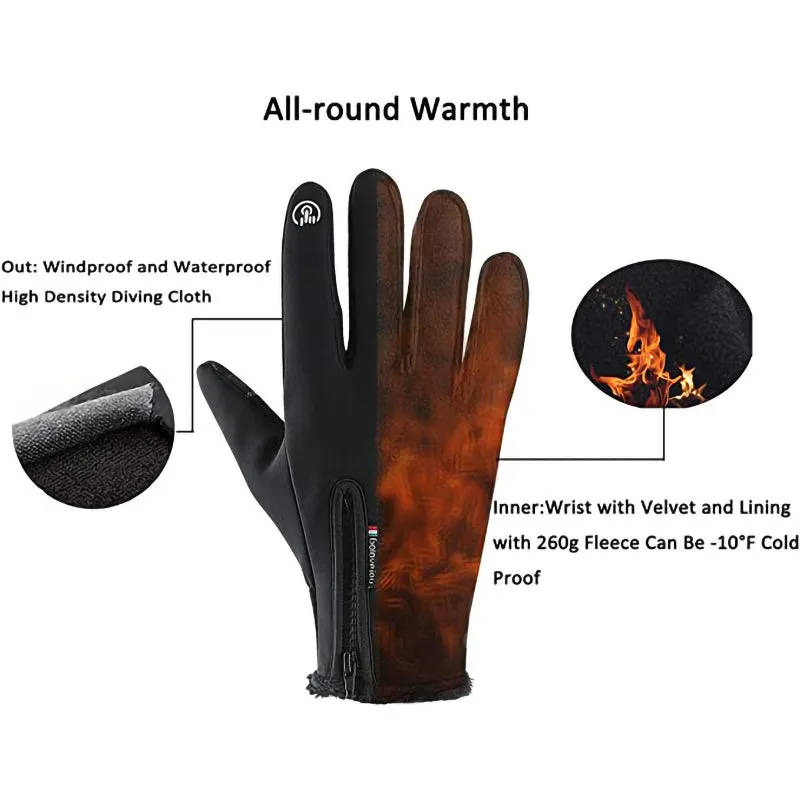 Outdoor Sports Windproof Waterproof Touch Screen Gloves-XL