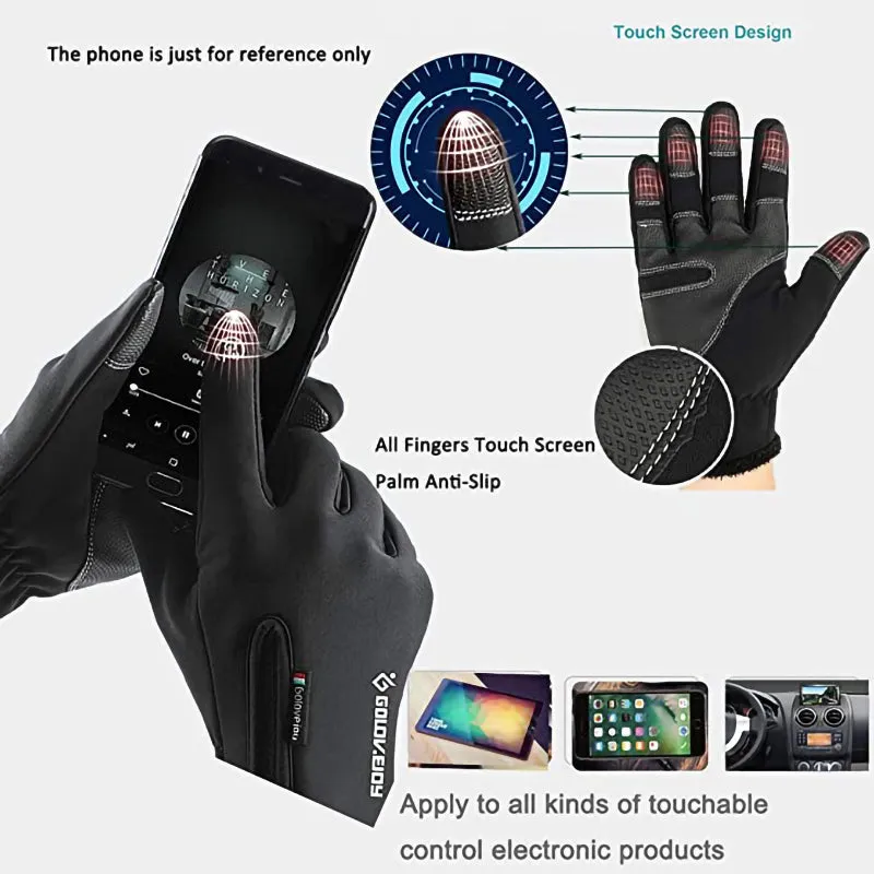 Outdoor Sports Windproof Waterproof Touch Screen Gloves-XL