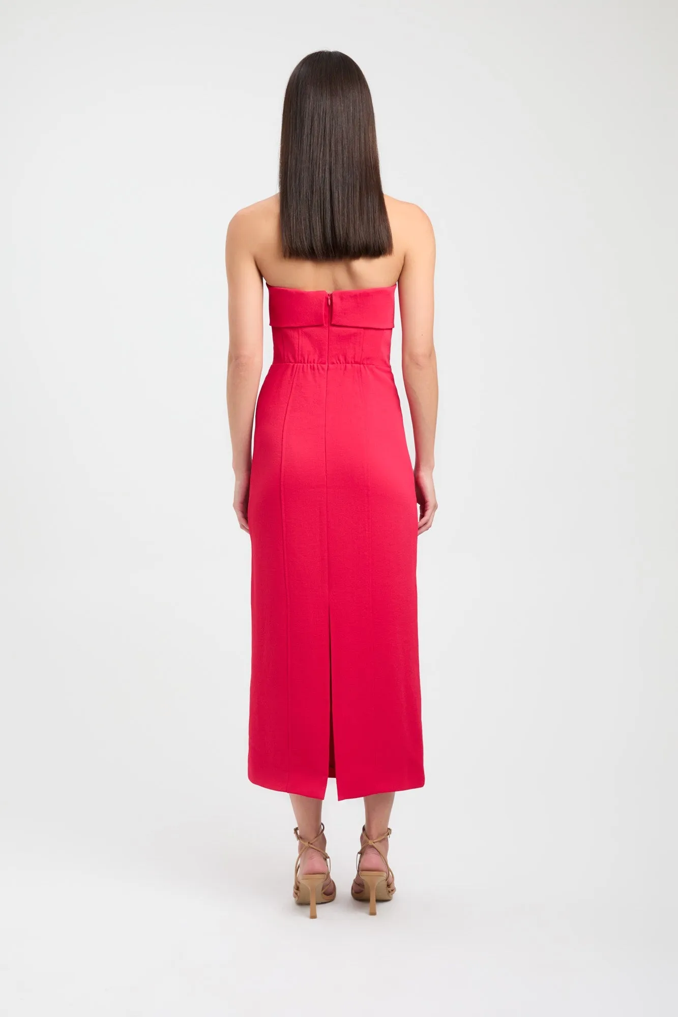 Oyster Strapless Midi Dress