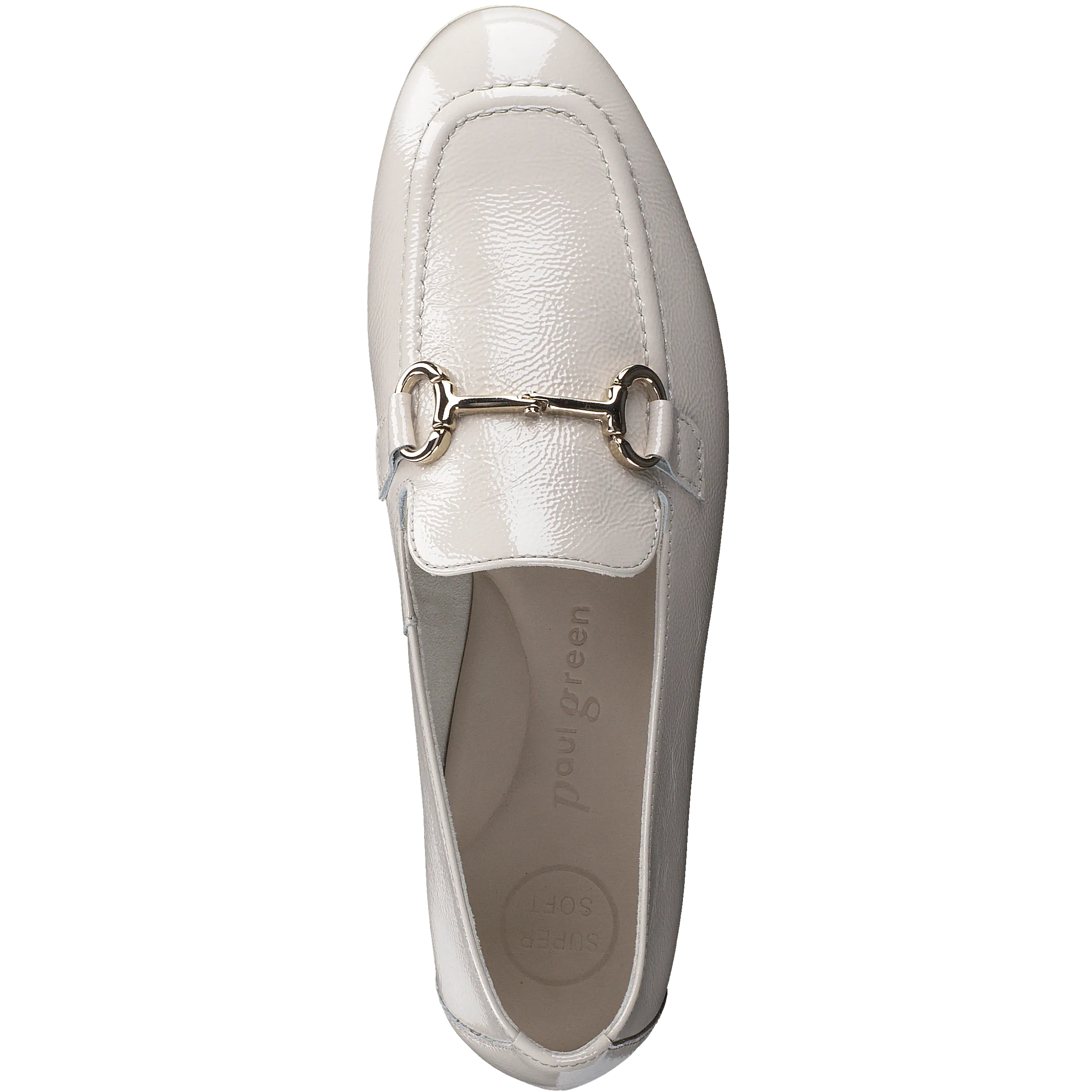 PAUL GREEN Cream Patent Leather Loafer 2596