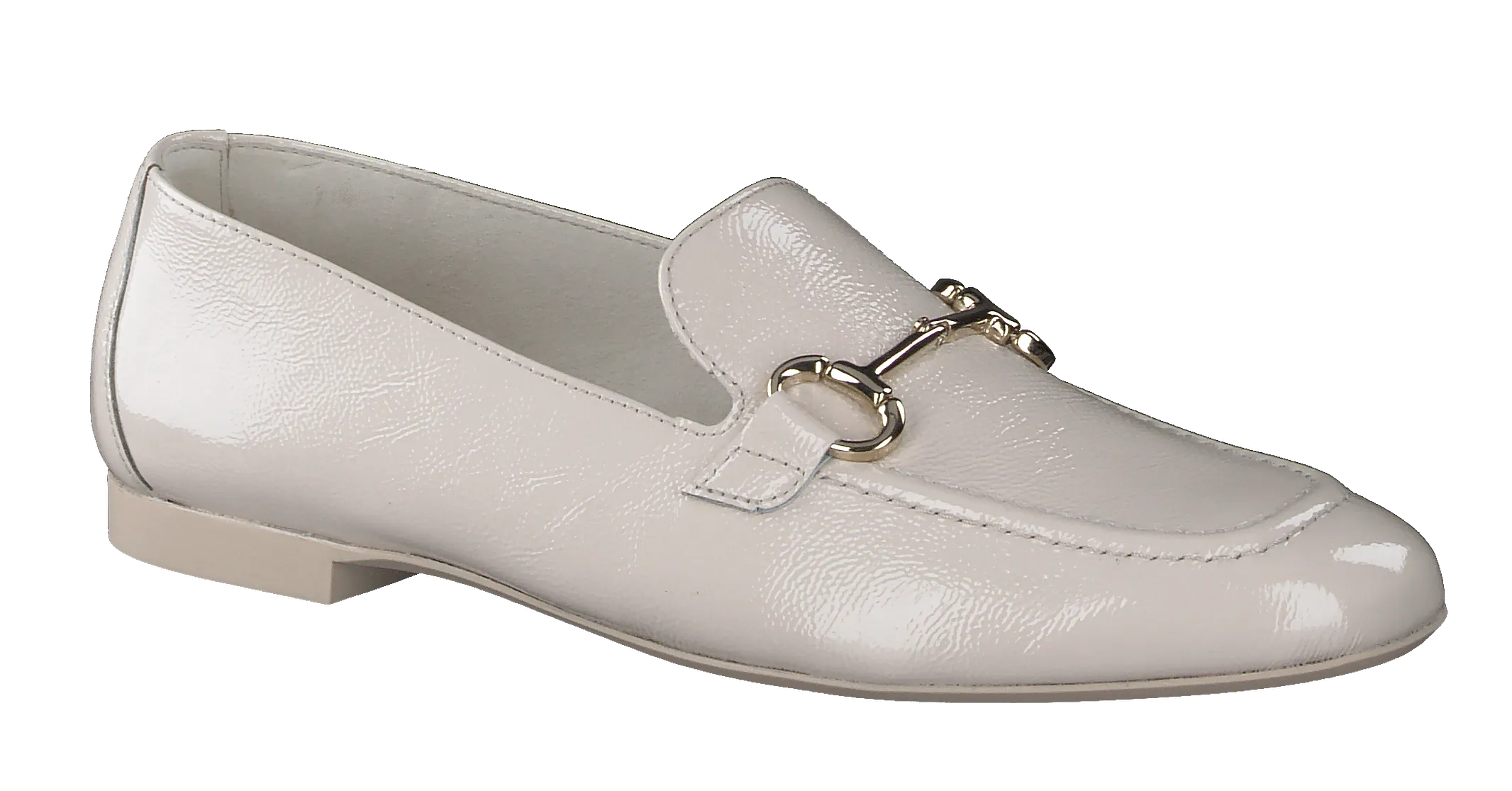 PAUL GREEN Cream Patent Leather Loafer 2596