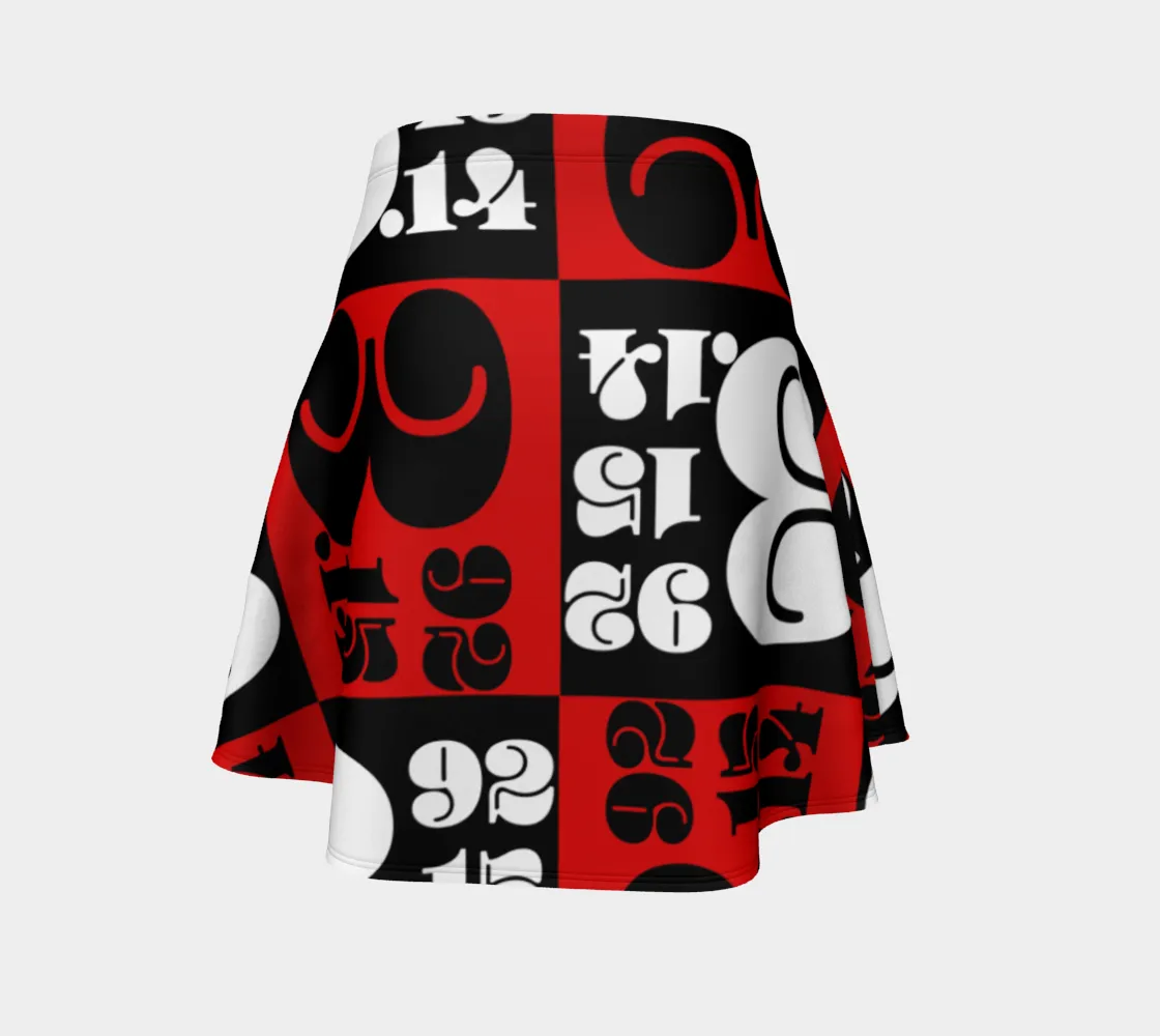 Pi Print Flare Skirt