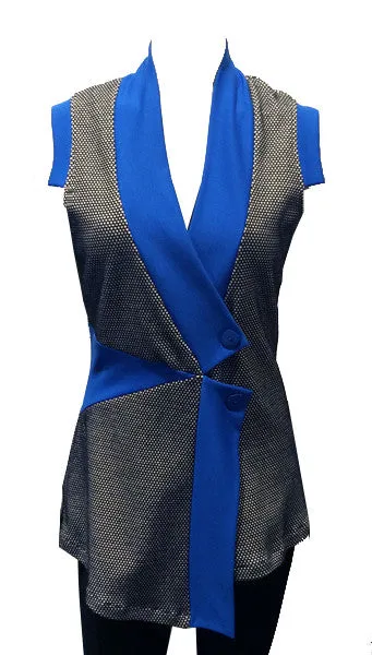 Pieced Vest/Tunic in Cobalt & Combo