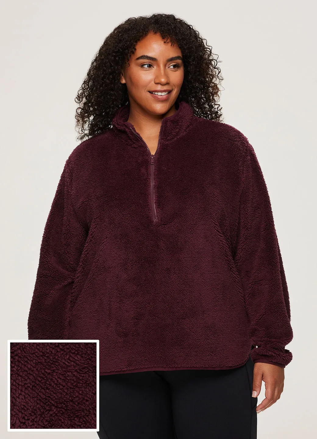 Plus Dylan 1/4 Zip Sherpa Pullover