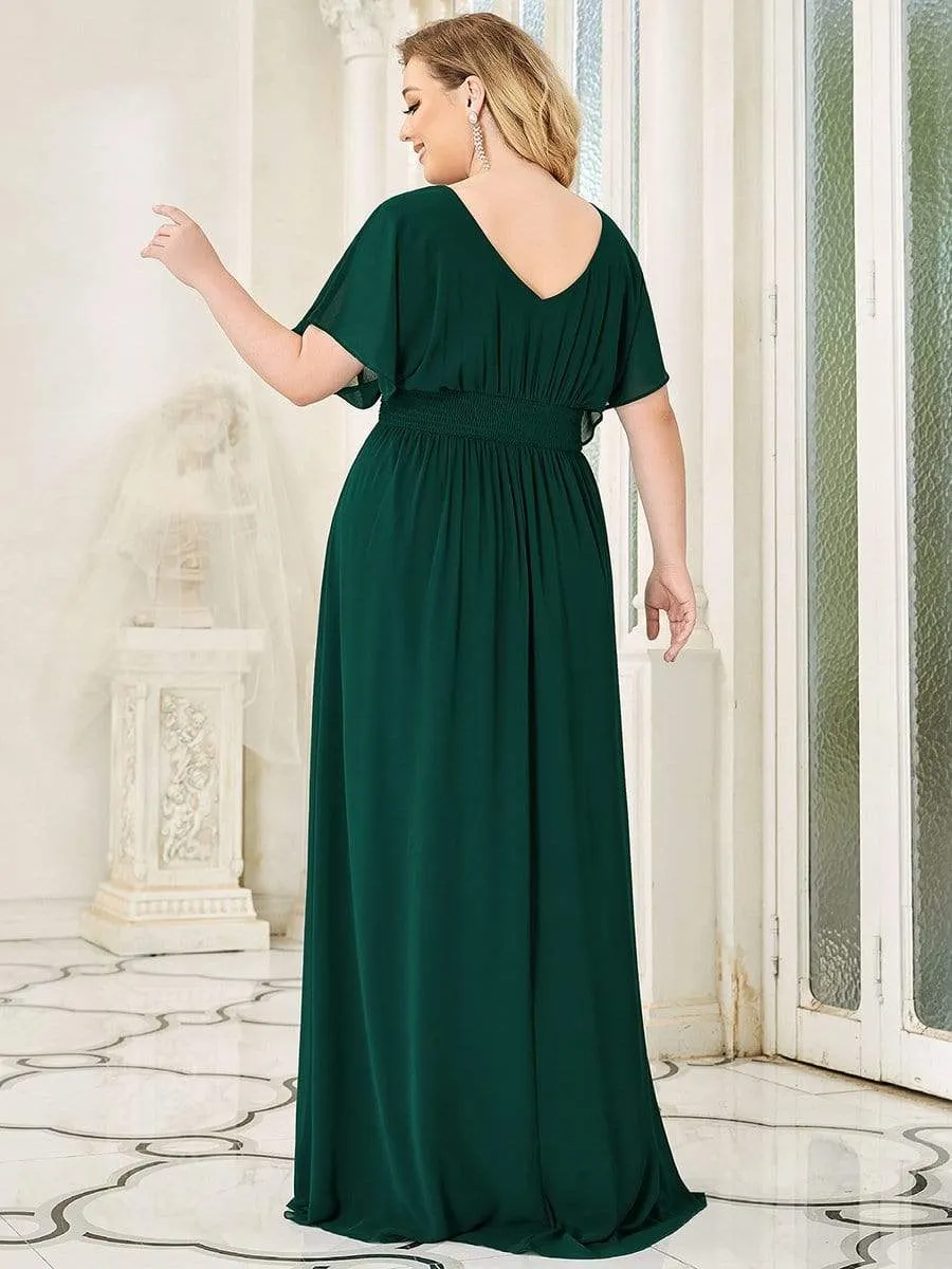 Plus Size Empire Waist Chiffon Formal Maxi Evening Dress