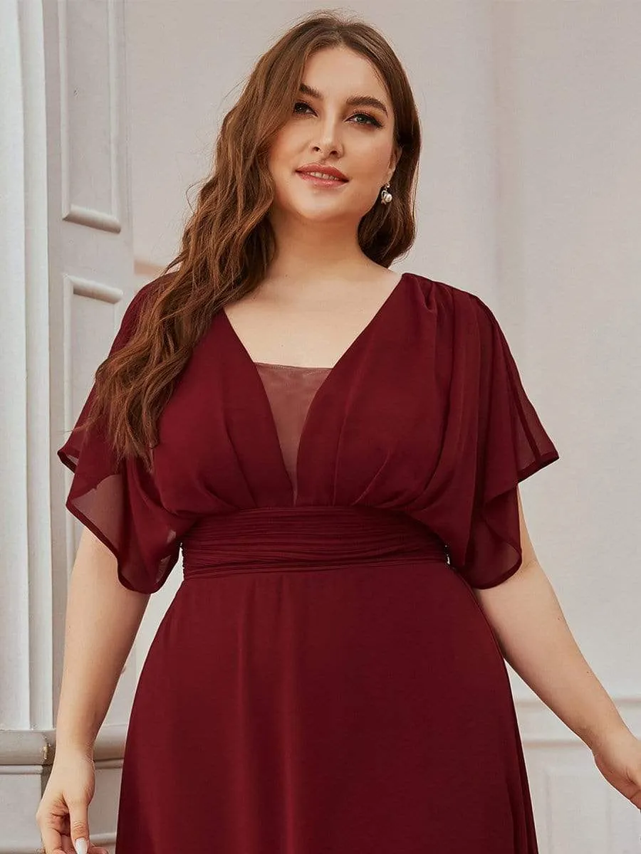 Plus Size Empire Waist Chiffon Formal Maxi Evening Dress