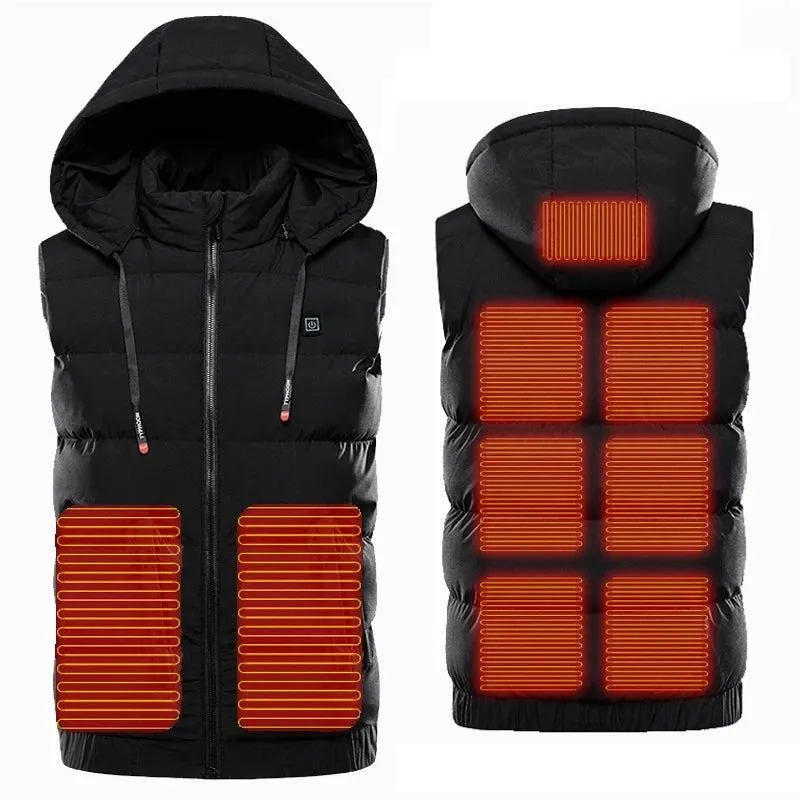 Plus Size Hooded Winter Heated Vest