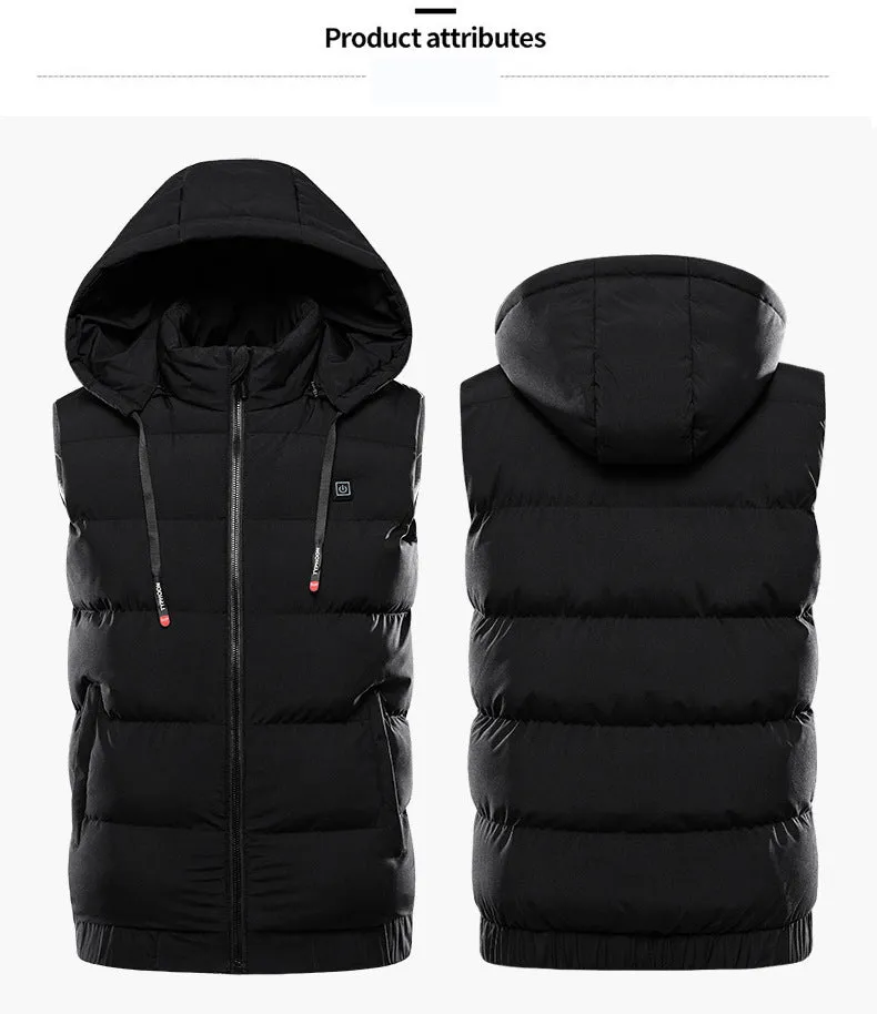 Plus Size Hooded Winter Heated Vest