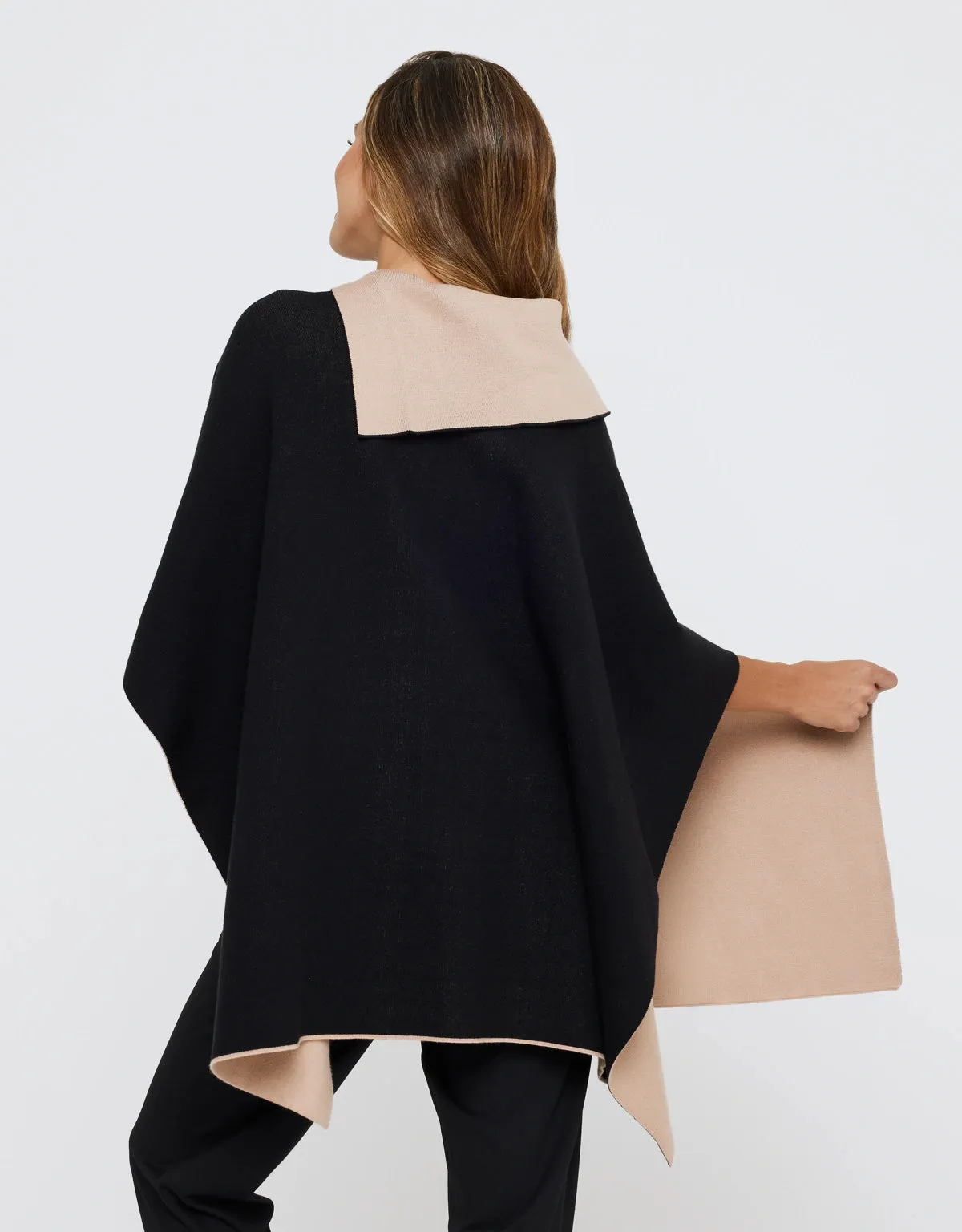 Poncho Abierto Beige - Samaris