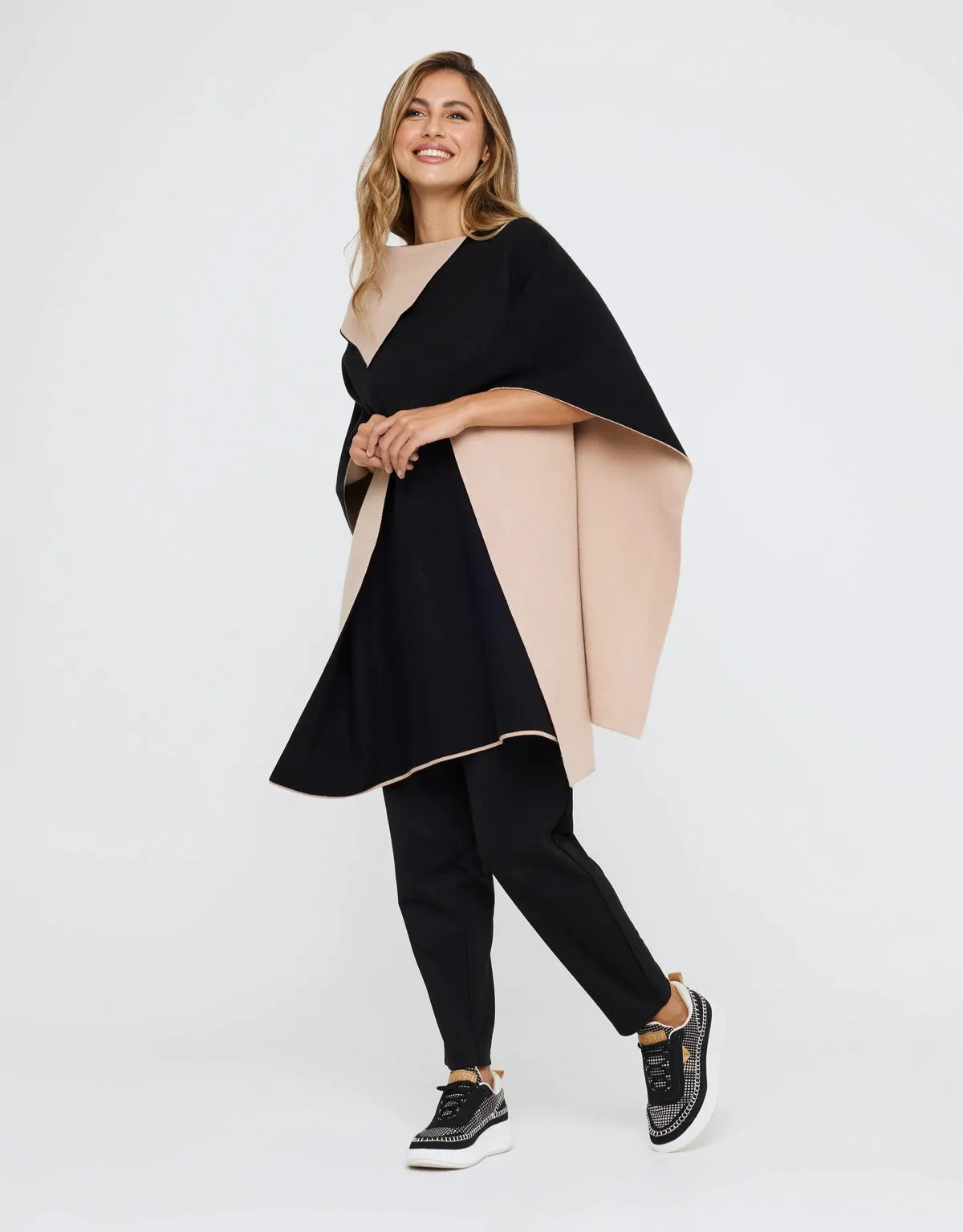 Poncho Abierto Beige - Samaris