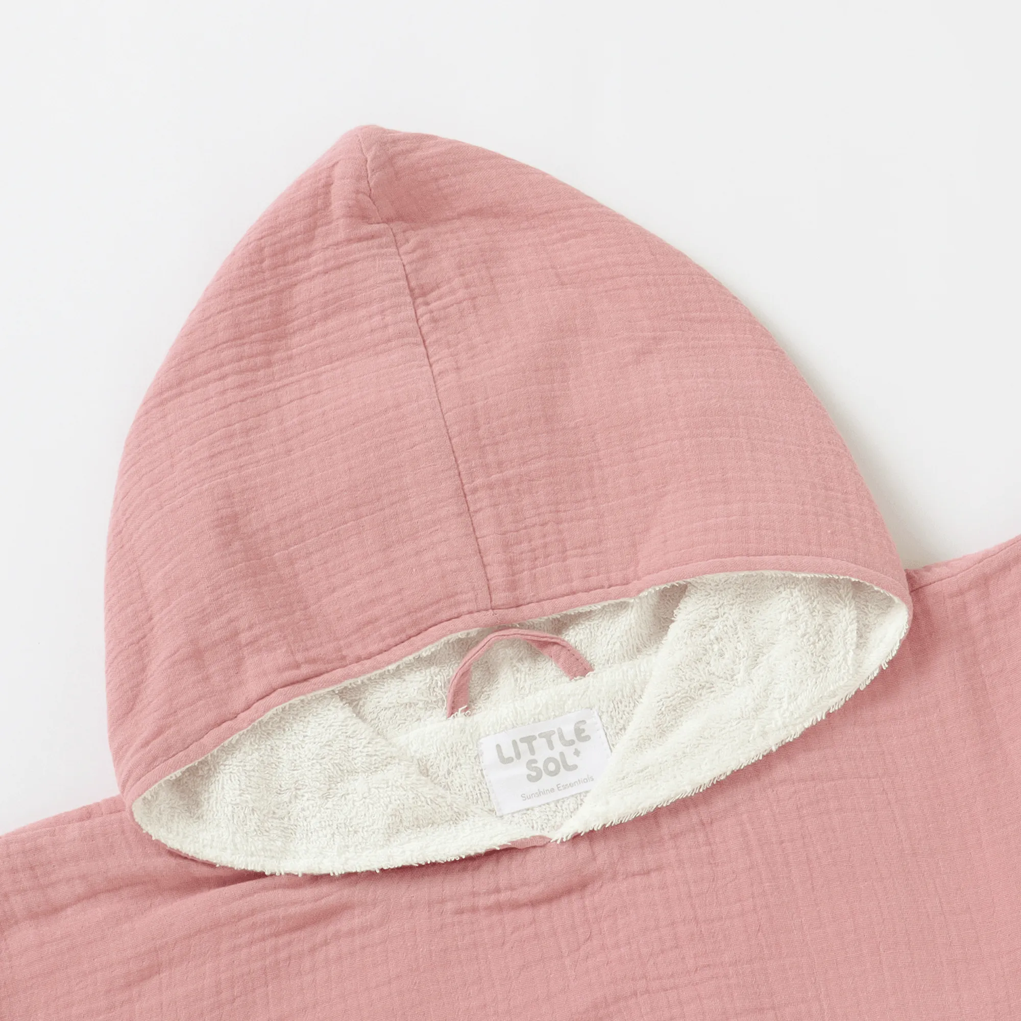 Poncho Hooded Beach Towel - Coral Pink