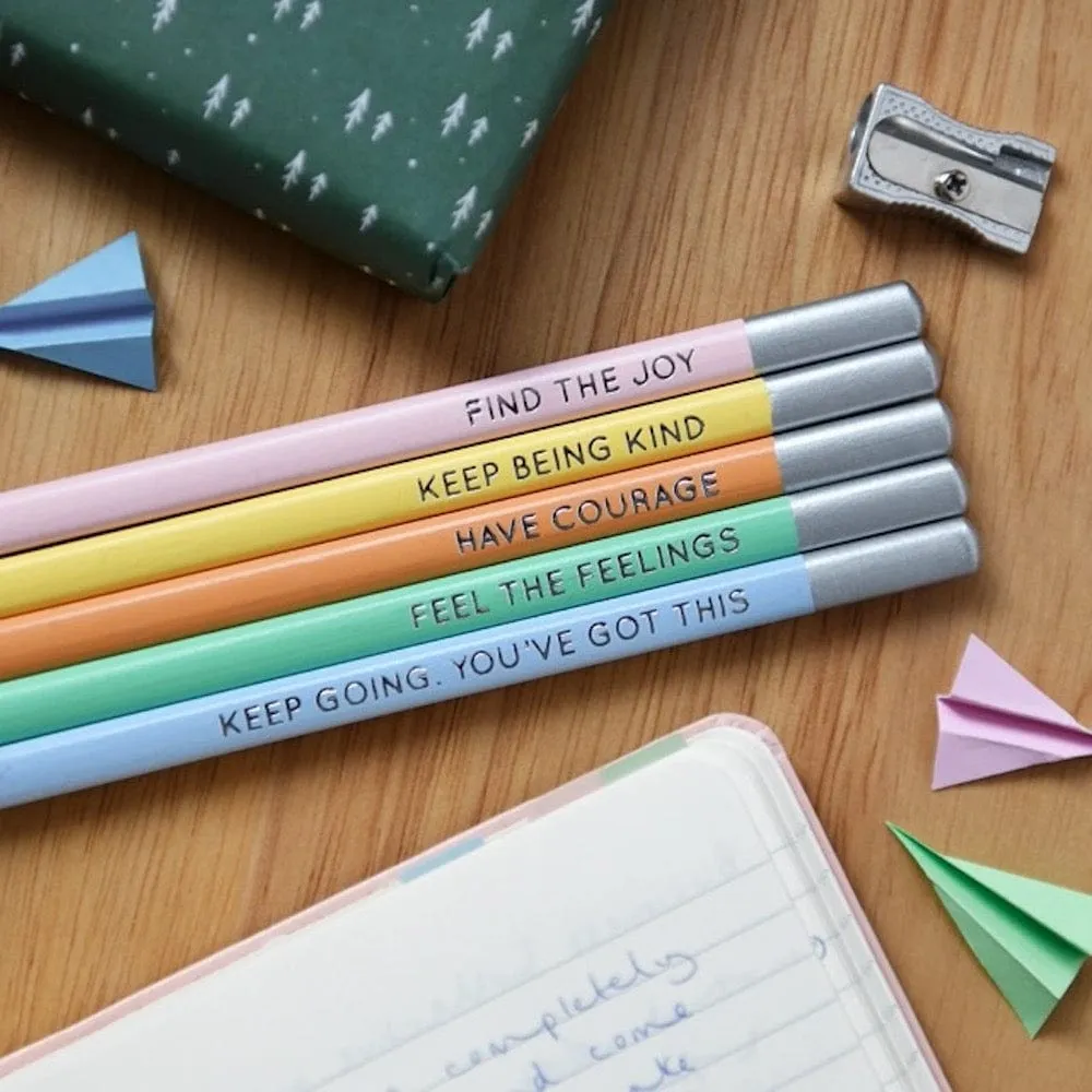 Positive Daily Reminder Pencils - Set of 5