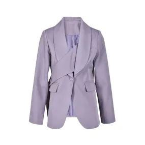 Pre Order: Purple Chest Wrap Soft Collar Coat