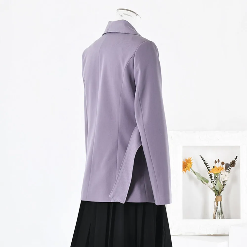 Pre Order: Purple Chest Wrap Soft Collar Coat