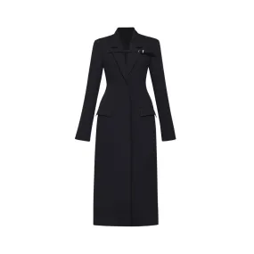 Pre Order:  Solid Waist Cinching Slimming Long Coat