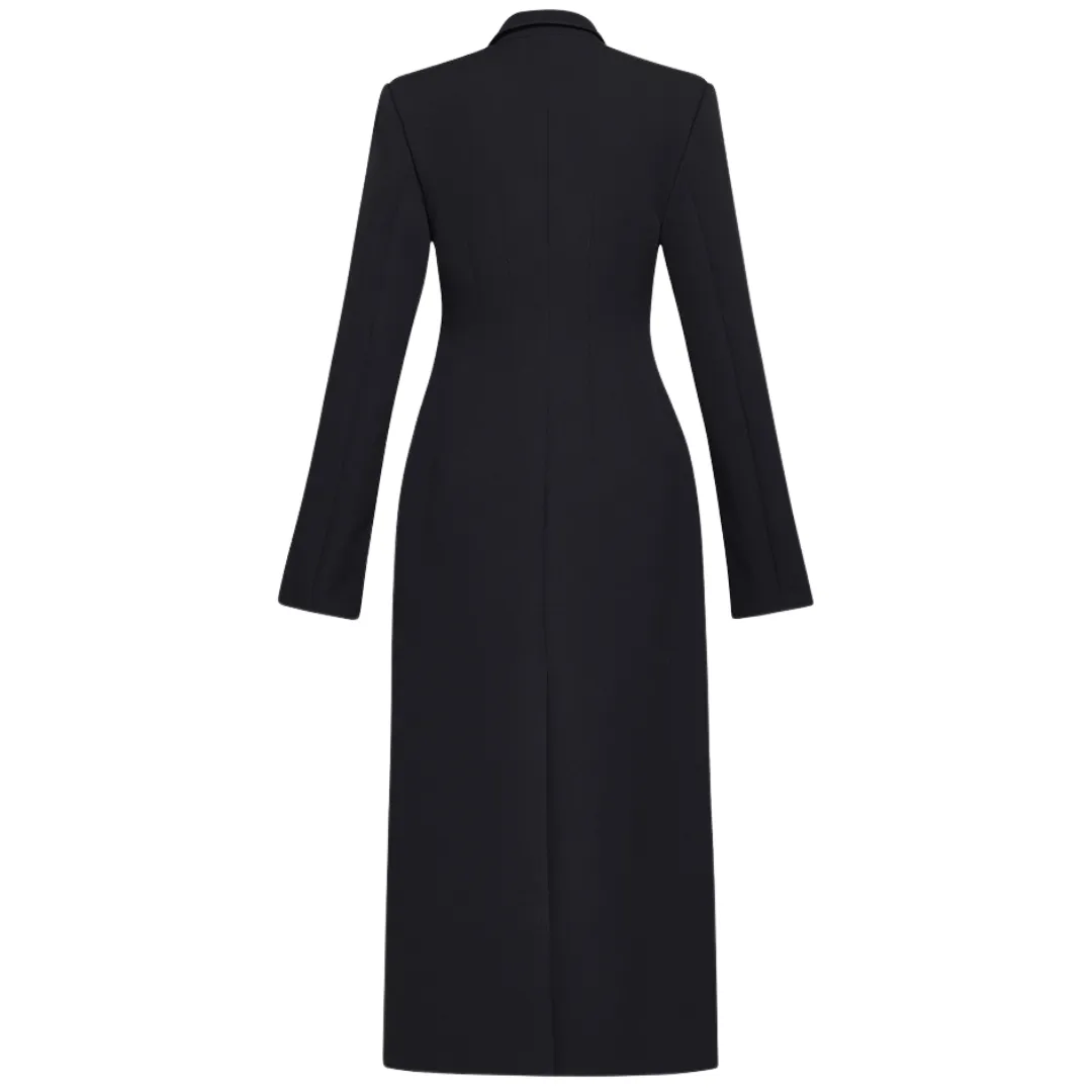 Pre Order:  Solid Waist Cinching Slimming Long Coat