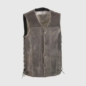 Purchase Best High Quality Grey Side Lace Leather Vest For Men