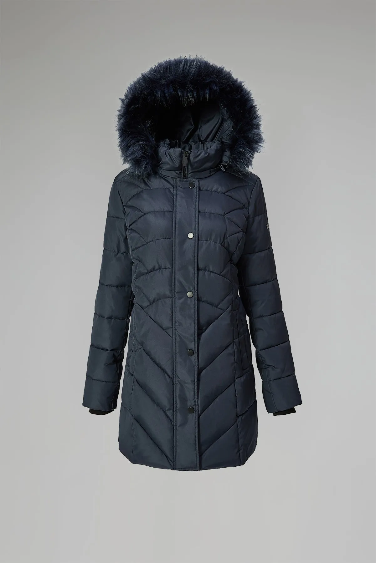 Quilted Puffer Coat & Jacket with faux fur hood