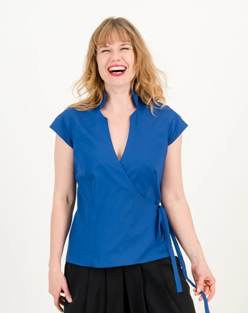 rebecca wrap top - sapphire