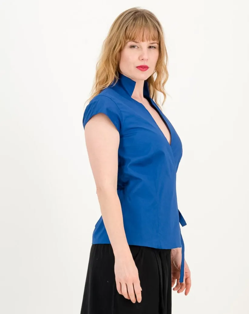 rebecca wrap top - sapphire