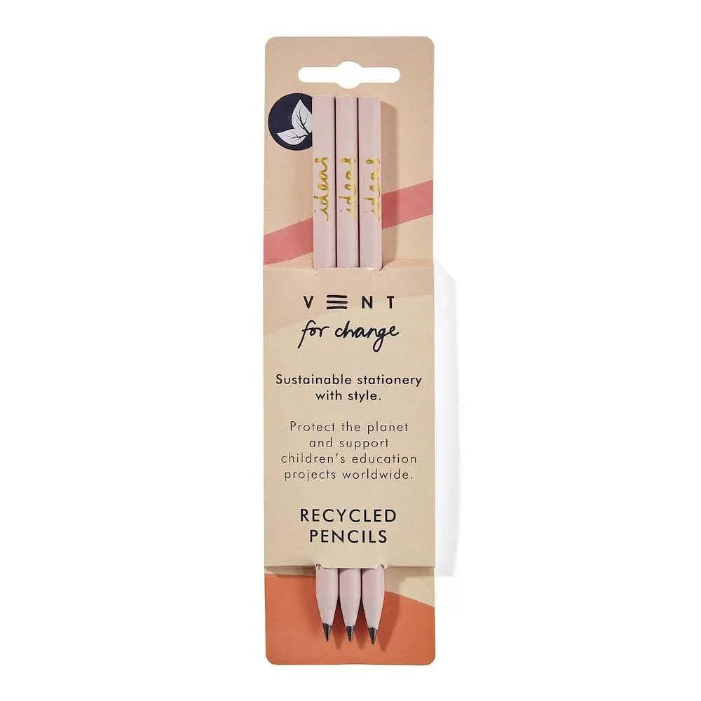 Recycled CD Case Pencils - 'Ideas' Set of 3