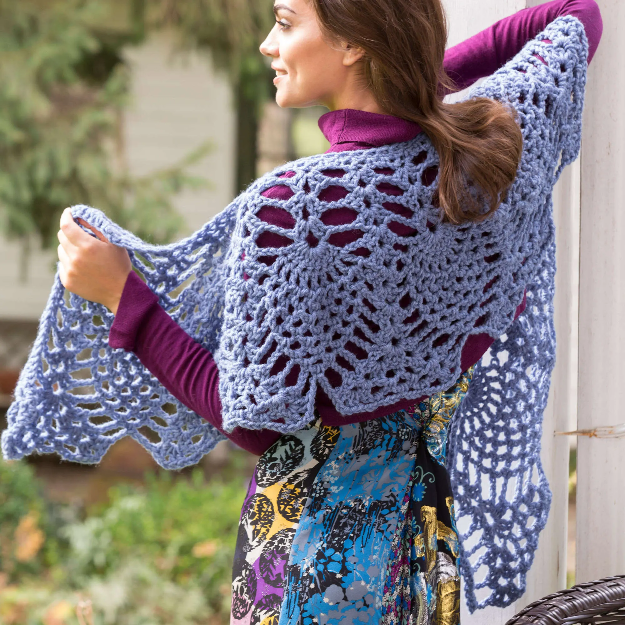 Red Heart Crochet Lacy Elegance Shawl