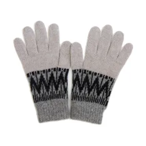 Rose B. Brown Chevron Gloves - Putty