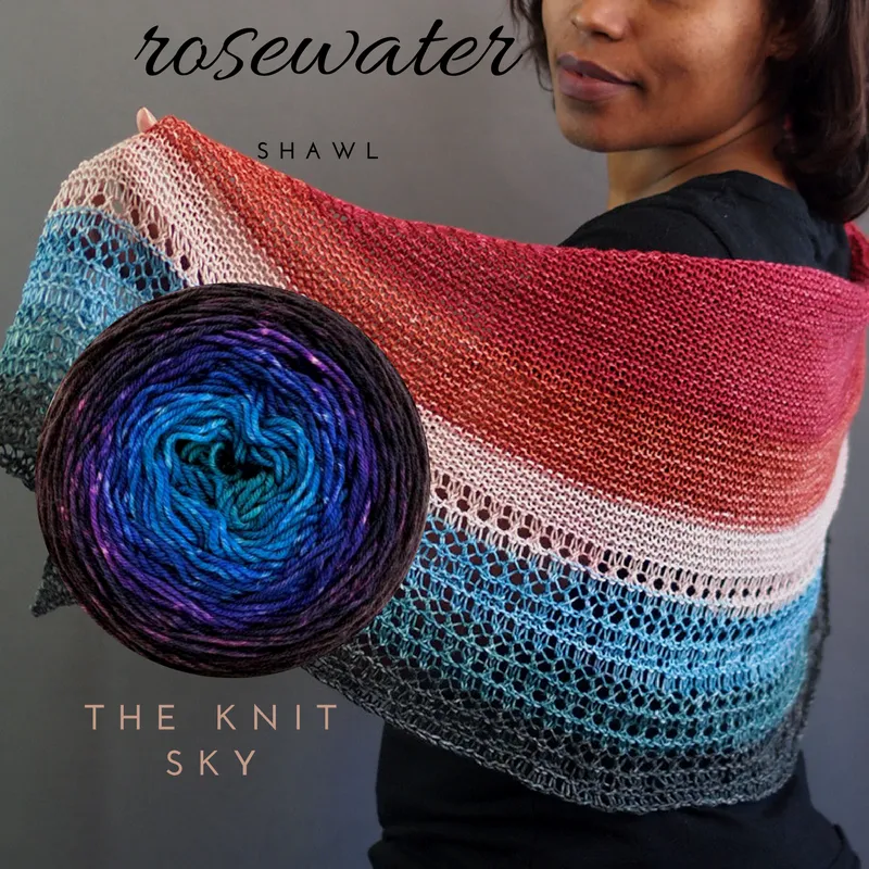 Rosewater Shawl Kit, ready to ship