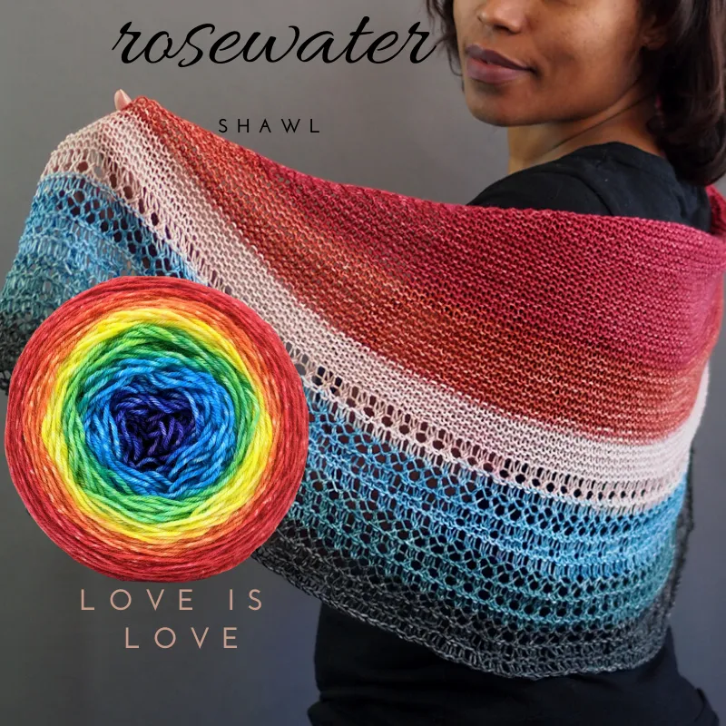 Rosewater Shawl Kit, ready to ship