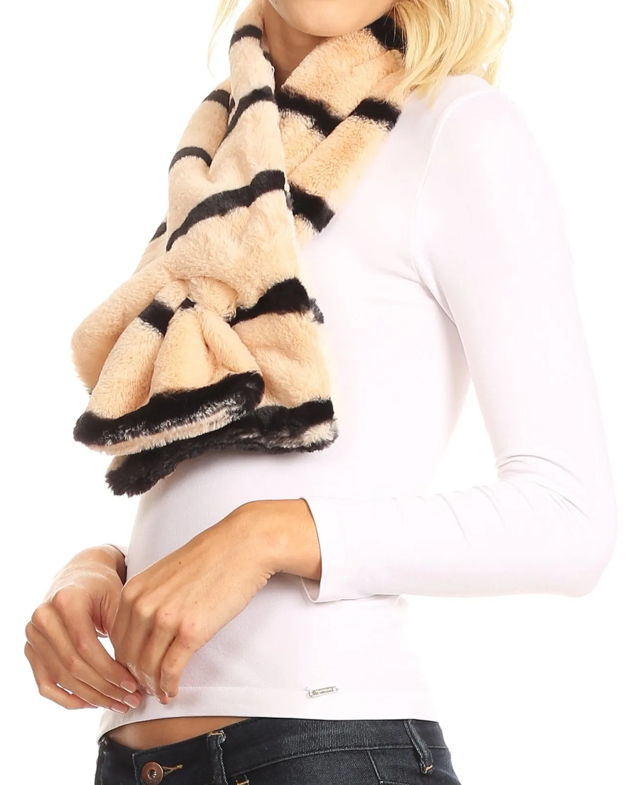 Sakkas Colette Faux Mink Warm Winter Soft Luxurious KeyHole Scarf