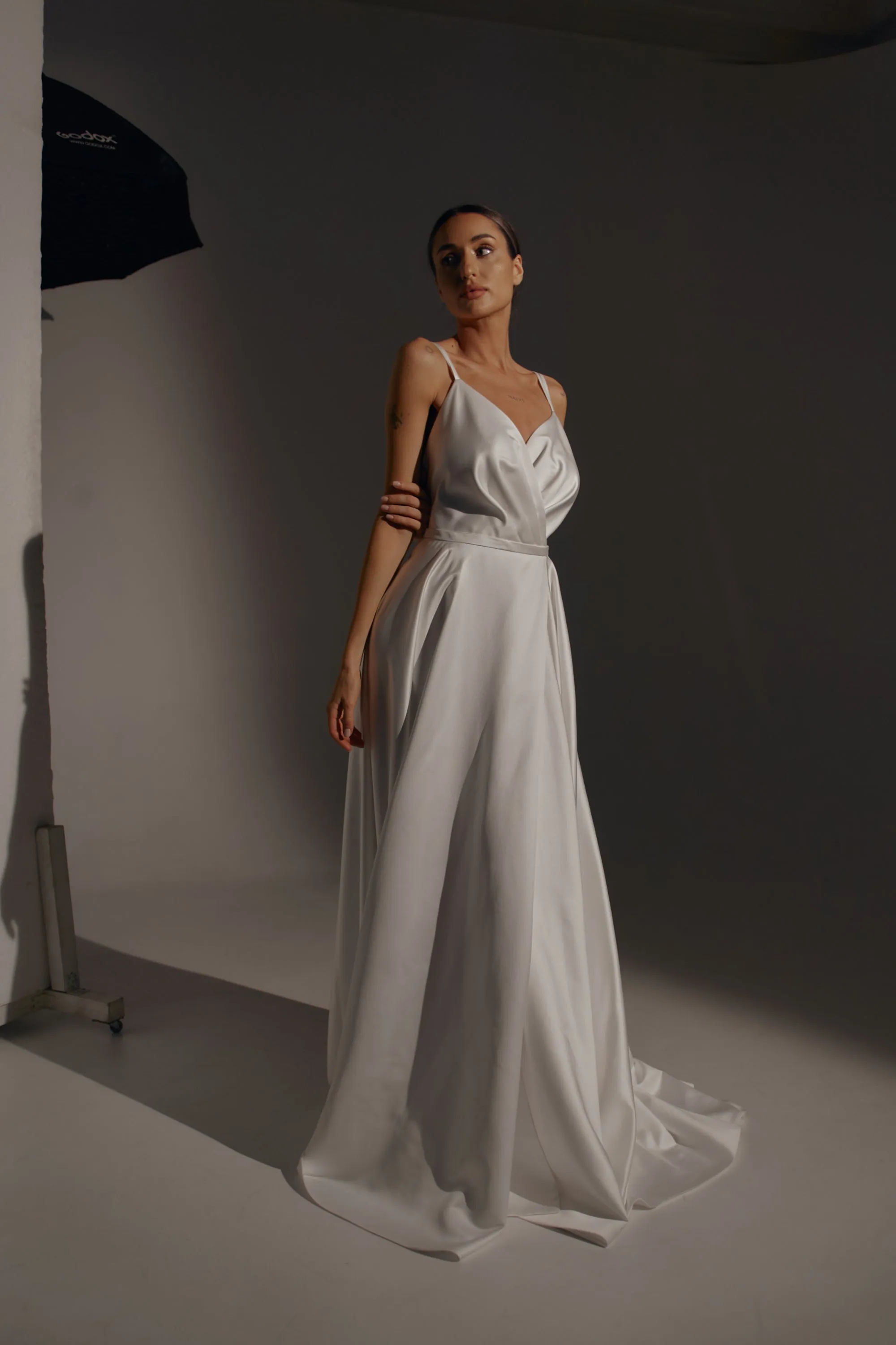 Satin Wedding Dress Arabela with Slit