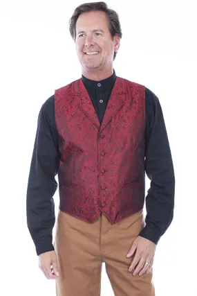 Scully Leathers Men's Red Paisely Vest