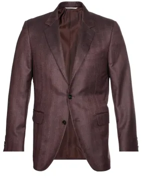 Silk & Cashmere Herringbone Jacket Wine