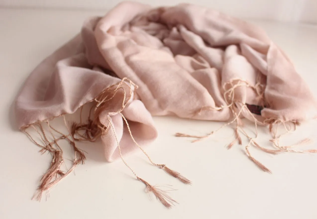 Silky Soft Pale Dogwood Water Pashmina Stole