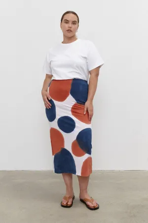 Stam Pencil Skirt Navy/Brown