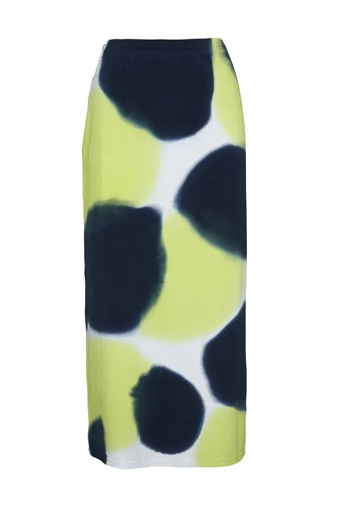 Stam Pencil Skirt Navy/Lime green