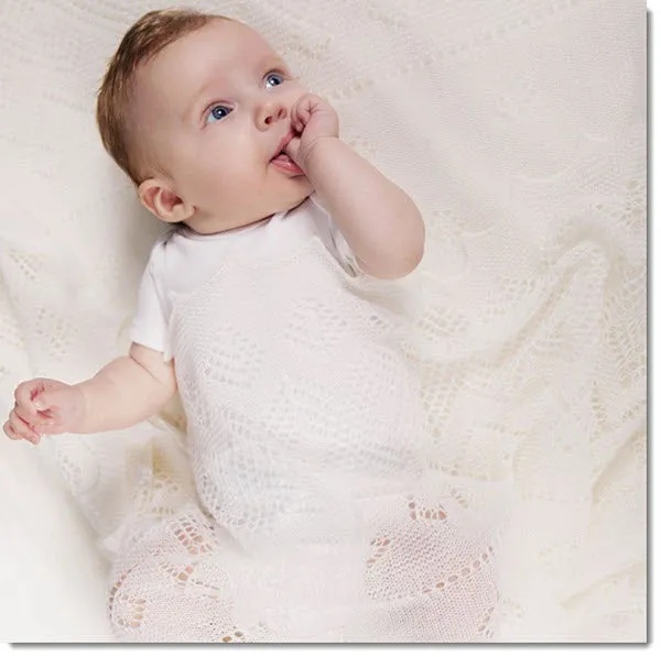 Super-fine Merino Wool Christening Shawl