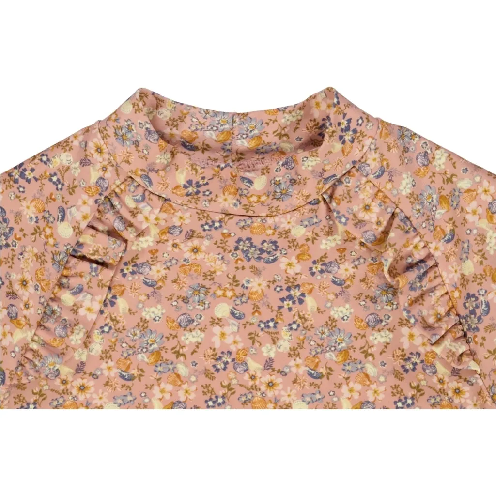 Swim T-Shirt Cecilie - flowers and seashells