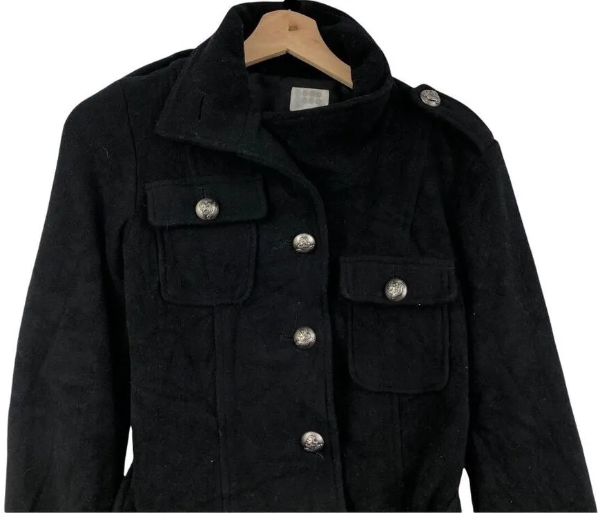 Takeo Kikuchi Japan.  Black Parka Trench Coat Jacket