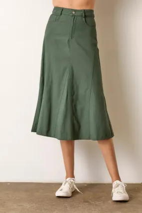 The Aubrey A-Line Maxi Skirt in Hunter Green