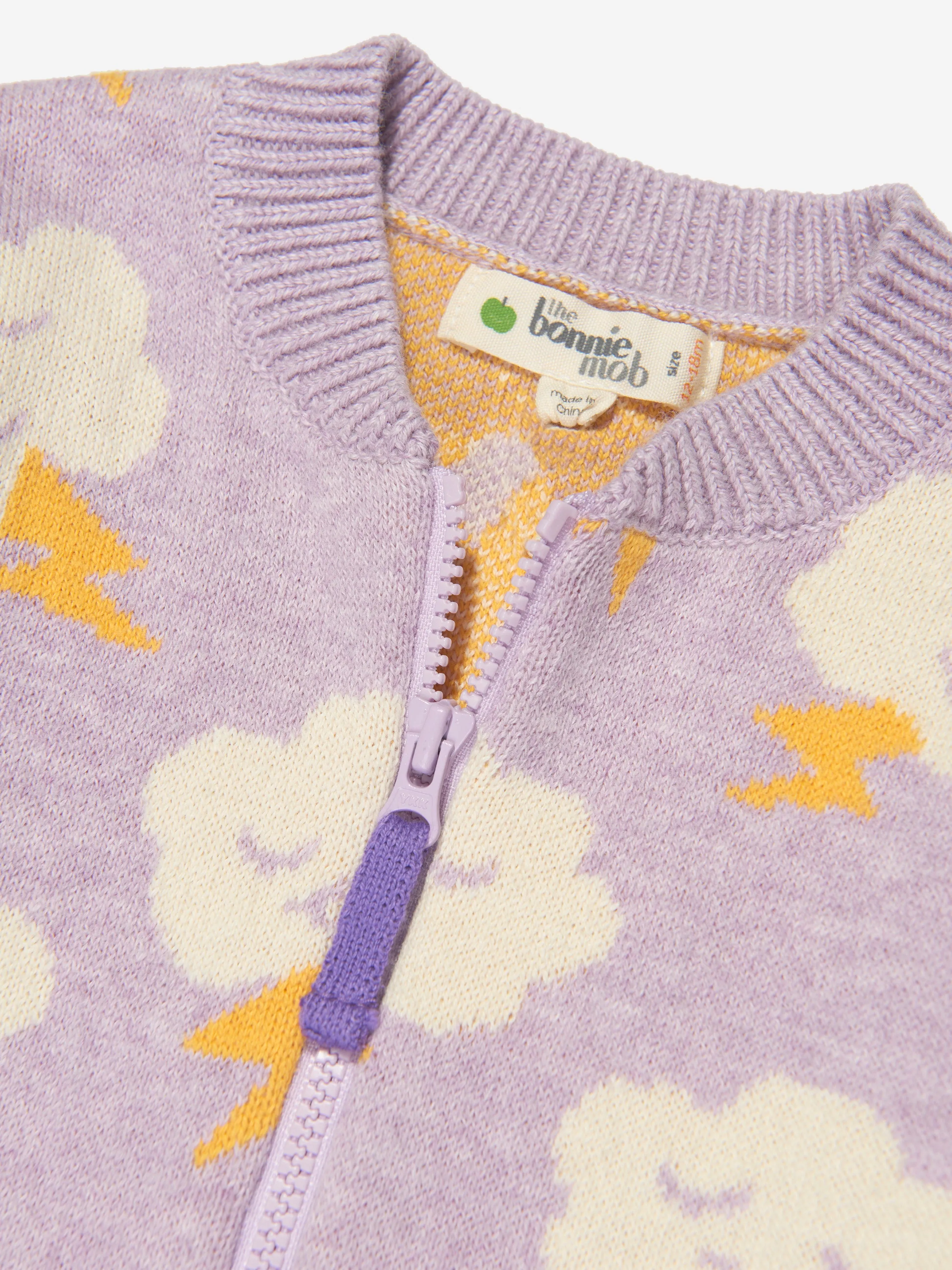 The Bonnie Mob Girls Cloud Cardigan in Purple