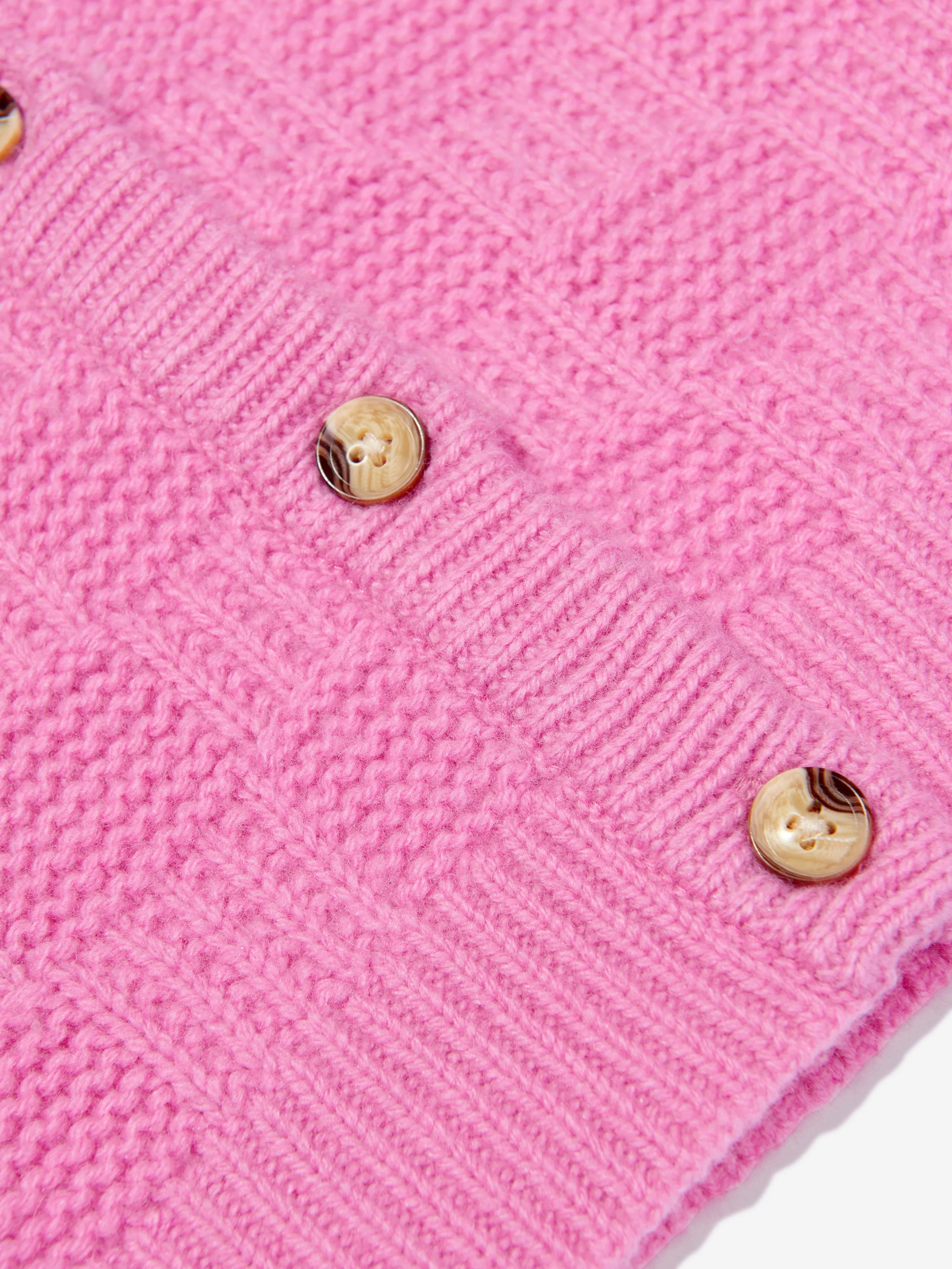 The Bonnie Mob Girls Wool Knit Cardigan in Pink