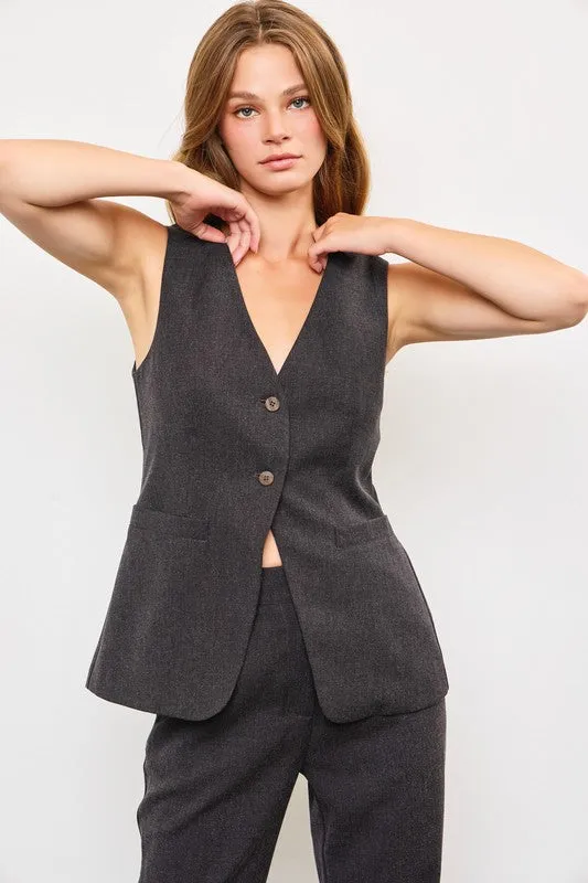 The Cami Vest- Charcoal