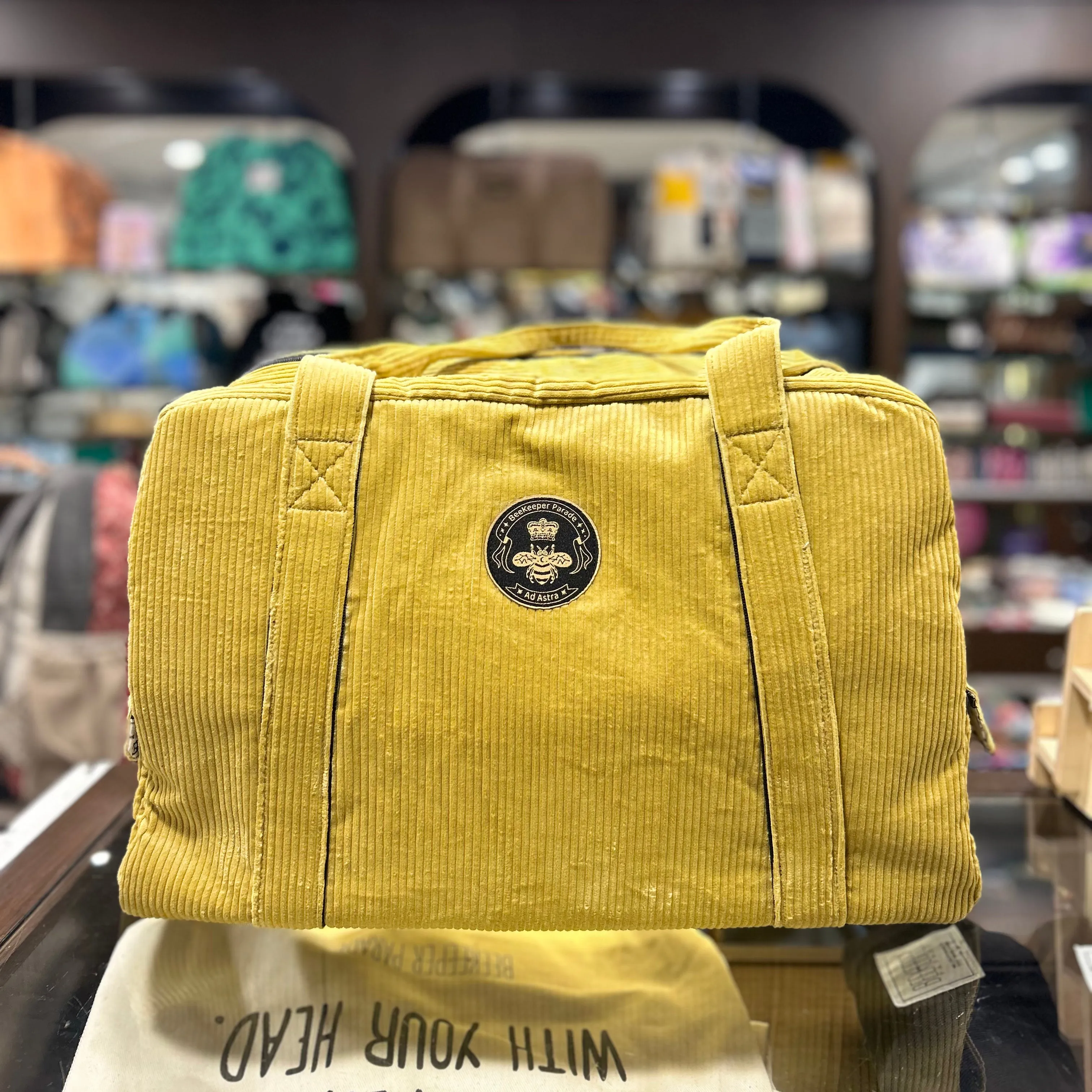 The Panda Mustard Corduroy Large BeeKeeper Weekender (Masterpiece)