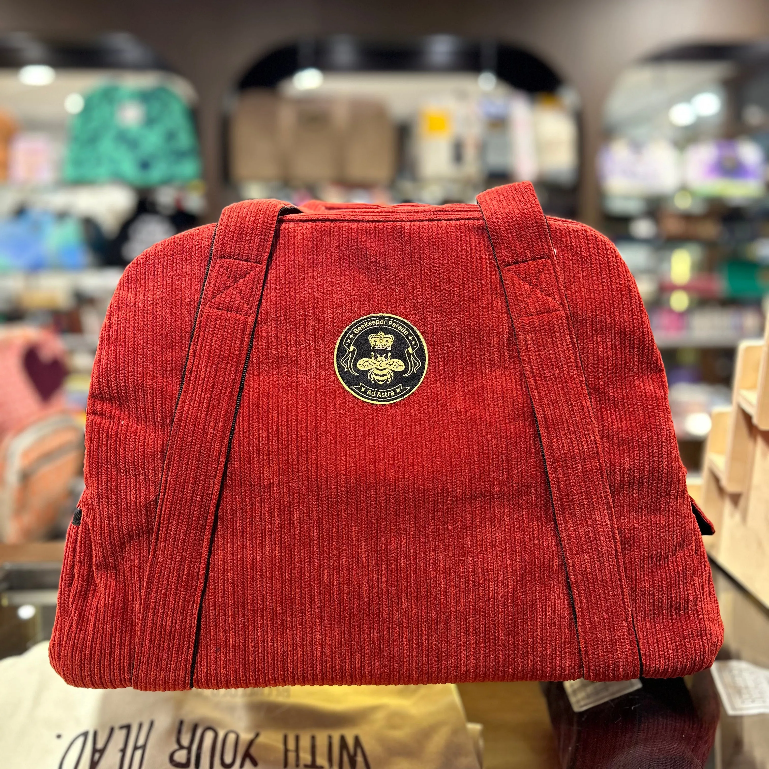 The Panda Red Corduroy 🐼 Medium BeeKeeper Weekender (Masterpiece)