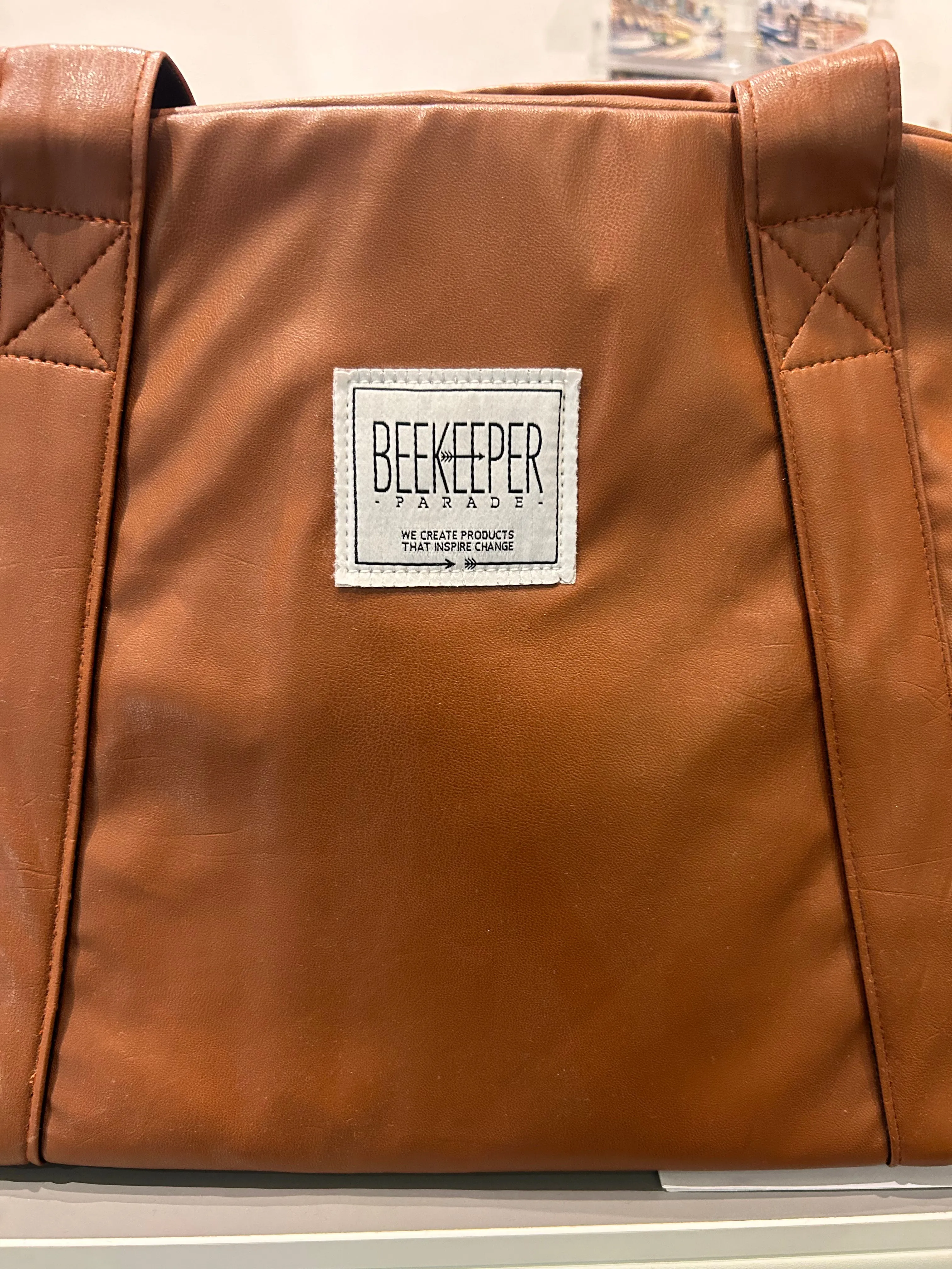 The Vegan Leather Tan Medium BeeKeeper Weekender (Masterpiece)