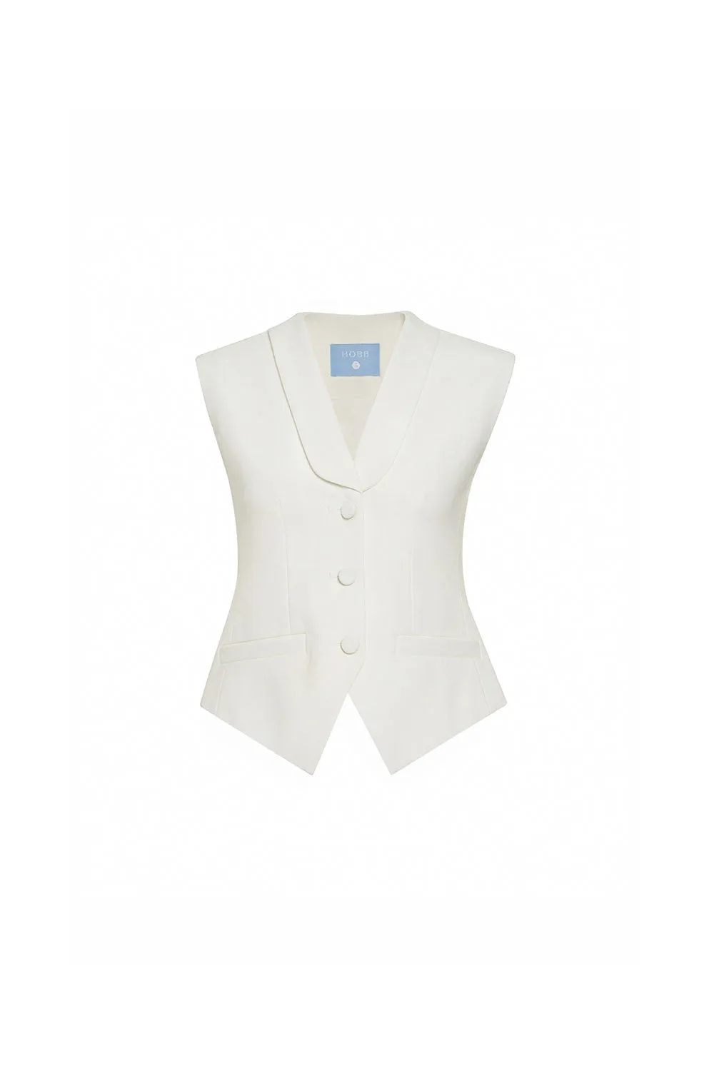 Tilia Hourglass Shawl Neck Twill Vest